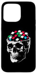 Coque pour iPhone 15 Pro Max Magic Cube Skull Vintage Illustration Magic Cube Lover