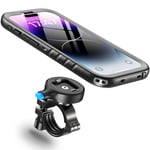 Cozycase Support pour iPhone 14 Pro Max Velo Moto Etanche - 【Anti Vibration- Rotatif】 Metal Suport Telephone Vélo Route/VTT/Scooter/Trotinette/Guidon/Bicyclette avec Écran Tactile Pluie Bike Holder