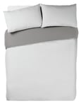 Habitat Easycare Two Tone Grey & White Bedding Set -Kingsize Kingsize