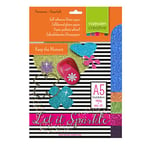 Florence Papier Pailleté Autocollant - A5 - Summer Vibes - 5 Feuilles - 160 g/m² - Papier Cartonné Couleur Auto-Adhésif pour Scrapbooking, Cartes et Invitations