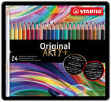 Thin Lead Colouring Pencil - STABILO Original - ARTY+ - Tin of 24 - Assorted Col