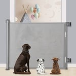 Baby Gate, MYPIN Extra Wide Retractable Dog Gates Indoor Stair Gates for Baby Pet Gates for Dogs Baby Gates for Dogs Stair Gate for Stairways, Hallways, Doorways, Indoor, Outdoor(Grey, 180 X 86 CM)