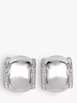 Eclectica Pre-Loved Swarovski Crystal Half Hoop Clip On Earrings, Dated Circa 1990s, Silver