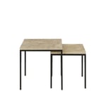 Ligne Roset - Amadora Occasional Table Large, Latte (Grège), Black Lacquered Base - Sofabord - Brun - Metall/Stein