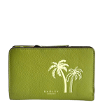 RADLEY Palm Bay Green Leather Medium Bifold Purse With Dust Bag - New - RRP £79