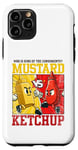 Coque pour iPhone 11 Pro Graphique de combat moutarde contre ketchup King of the Condiments