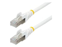 Startech.Com 7.5M Cat6a Ethernet Cable - White - Low Smoke Zero Halogen (Lszh) - 10Gbe 500Mhz 100W Poe++ Snagless Rj-45 W/Strain Reliefs S/Ftp Network Patch Cord - Koblingskabel - Rj-45 (Hann) Til Rj-45 (Hann) - 7.5 M - S/Ftp - Cat 6A - Ieee 802.3Bt