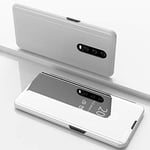 Hülle® Plating Flip Mirror Case for OnePlus 7 Pro (Silver)