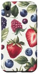 Coque pour iPhone XR Coque Téléphone Motif Fruits – Fraises & Myrtilles