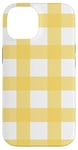 Coque pour iPhone 14 Carreaux vichy jaune motif rustique à carreaux