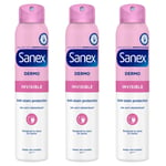 Sanex Dermo Invisible 24 Hr Antiperspirant Deodorant 200ml x 3