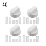 4X CANNON Cooker Oven Hob White Control Knob & +5 Adaptors