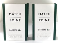 LACOSTE MATCH POINT 2 X 1.2ml EDT POUR HOMME SAMPLES SPRAY