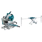 Makita DLS211ZU Twin 18V (36V) Li-Ion LXT Brushless 305mm Slide Compound Mitre Saw - Batteries and Charger Not Included & DEAWST05 Mitre Saw Stand, 0 V, Multi-Colour