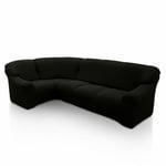 SOFASKINS Housse de canapé d'angle Super élastique, Lavable, de Haute qualité, Respirante, Confortable et Durable, Facile à Installer, Dimensions (340-540 cm), Couleur : Noir