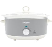 SALTER Retro Slow Cooker - Grey & Cream, Cream,Silver/Grey