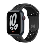 APPLE WATCH NIKE SERIES 7 GPS + CELL/4G, 45 MM MIDNAT ALU, ANTHRACITE/BLACK NIKE SPORTSREM