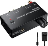 Préamplificateur Phono, préamplificateur Phono Audiophile M/M préamplificateur avec Commandes de Niveau Interfaces d'entrée et de Sortie RCA