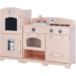 Teamson Kids - Cuisine enfant Little Chef dinette en bois rose fille garçon jeux TD-11413P - Rose