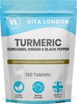 Turmeric Tablets 4000mg with Circumin, Black Pepper & Ginger 120 Vegan Tablets