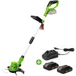 Vito Garden - Coupe Bordure sans fil 20V + 2 Batteries lithium 2AH + Chargeur + Jeu de 20 lames coupantes vito ego li