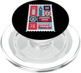 London Stamp with Iconic Landmarks - London Souvenir PopSockets PopGrip for MagSafe