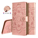 IMEIKONST Nokia 2.2 Case Mandala Embossed Design PU Leather Bookstyle Phone Case Flip Notebook Wallet Card Slot Holder Magnetic Stand Cover for Nokia 2.2 Mandala Rose Gold LD