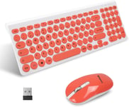 Clavier souris sans fil, souris et clavier ergonomiques, clavier et souris sans fil, disposition QWERTZ, touches silencieuses et touches de souris, macOS PC, ordinateur portable rose