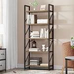 YITAHOME Bibliothèque à 5 niveaux, étagère à livres sur pied, étagère en bois et cadre en métal, étagère de rangement pour salon, bureau à domicile, étagère gris anthracite