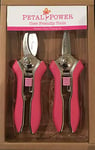 Ladies Gardening Mini Pruner Secateurs Set - Two Razor Sharp Pink Ladies Garden Secateurs - Bypass & Trimmer Ladies Secateurs - Best Gardening Gift for Women. (Pink)