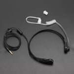 Headphones Throat Microphone Earpiece 3.5mm Radiation Protection Throat Mic