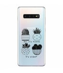 Coque Galaxy S10 cactus noir tropical exotique quotes