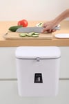 9L White Cabinet Door Hanging Sliding Lid Inner bucket Trash Can Kitchen Waste Bin