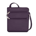 Travelon Anti-Theft Classic Slim Dbl Zip Crossbody Bag, Purple, 9 x 10.5 x 1, Anti-Theft Classic Slim Dbl Zip Crossbody Bag