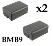 TWIN PACK Battery DMW-BMB9 1250mAhfor PANASONIC Lumix DMC FZ150, FZ100, FZ72 etc