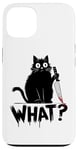 Coque pour iPhone 13 Funny Cat What?