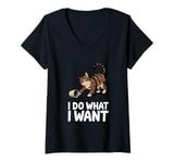 Womens Cute Cat Lover Coffee Mug Funny Cat V-Neck T-Shirt