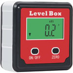 Groofoo - Rapporteur d'angle numérique magnétique Bevel Box Inclinomètre lcd étanche avec aimants intégrés Rouge
