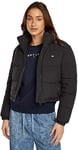 Tommy Jeans Doudoune Femme Cropped Essential Puffer Courte, Noir (Black), XXS