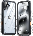 Coque Pour Iphone 16 Plus Étanche Antichoc,360 Degres Incassable Militaire Intégrale Case,Ip68 Waterproof Antipoussière [Avec Protection Camera+Écran] Coque Etanche Iphone 16 Plus(6.7"").[V5227]