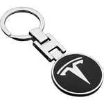 Car Logo Nyckelring Ring 3d Chrome Metal Car Tesla Nyckelring - spot sales black