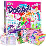 Klever Kits Dot Art Activity,Dot It Unicorns Princesses,No Mess Sticker Art for Kids Age 3 4 5 6 7,Arts and Crafts Kits,DIY Activity Gifts,Airplane Travel Activities for Boys Girls,Presents