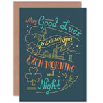 Quote Motivation Good Luck Toast Ireland Greetings Card Plus Envelope Blank inside