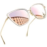 Joopin Lunettes de Soleil Femme Oversize Lunette de Soleil Miroir Rose Papillion Lunettes Stylées Classique Designer Rétro Mode UV400 Protection