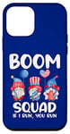 Coque pour iPhone 12 mini Gnomes du 4 juillet avec groupe de feux d'artifice assortis