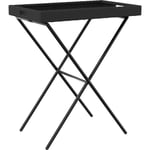 Vidaxl - Table à plateau pliable noir 65x40x75 cm résine tressée Black