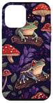 Coque pour iPhone 12 mini Violet Bohème Ethnique Grenouille et Champignon Vintage Motif