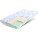 FDM Smile Matelas 80 x 180 cm en Mousse Froide pour Enfant Hauteur 10 cm Dureté H3 Certifié Öko-Tex Housse de Matelas Lavable en Latex Dumbo