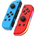 Manette compatible avec Switch Switch Sans Fil Bluetooth Joy-Con Contrôleurs Gamepad (Contrôleur non Officiel) - Bleu Clair/Rouge