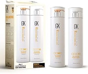 GK HAIR Balancing Keratin Shampoo And Conditioner Set 1000ml For Oily Hair And Scalp Restores Scalp pH Level Over-Processed and Environmentally Stressed Hair - Sulfate Free Paraben Free